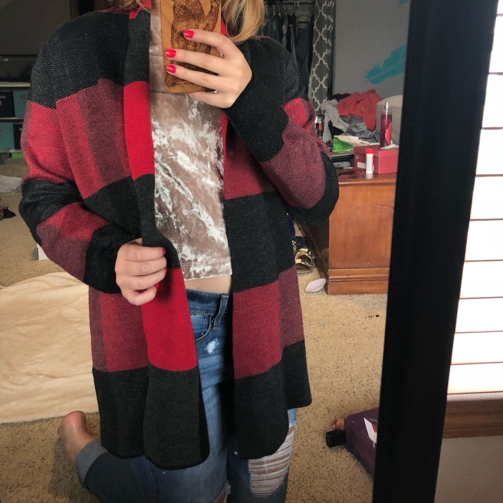 Plaid cardigan